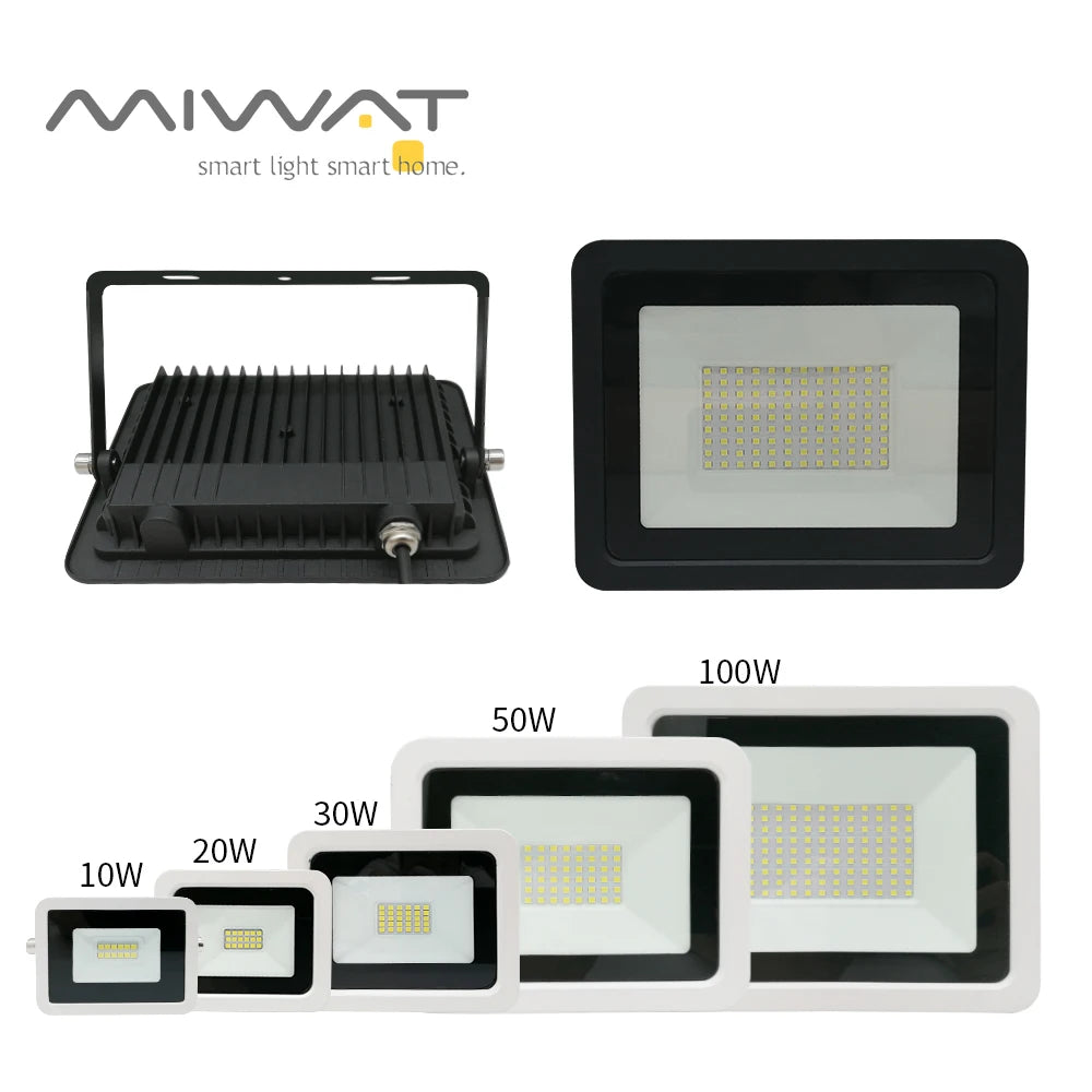 projecteur led extérieur noir mat étanche jardin mur éclairage cour moderne