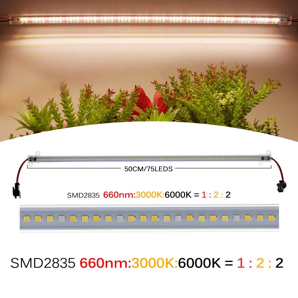 barre led croissance végétale blanc rouge bleu clips moderne connecteur câble