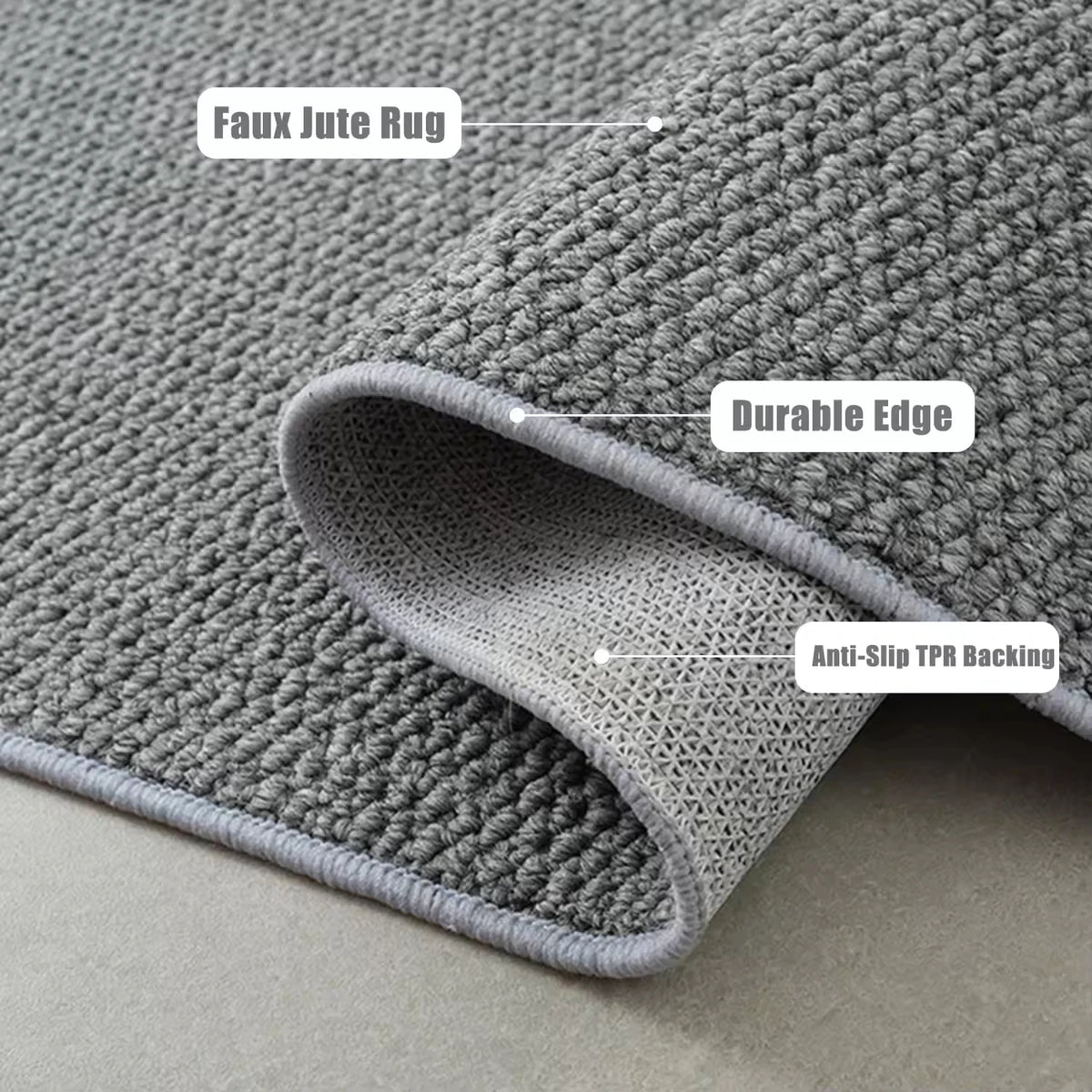 tapis moderne minimaliste gris beige antidérapant résistant corrosion solide polyestère durable chambre