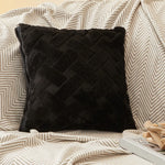 taies d'oreiller modernes douces tissage losanges rose clair gris beige opaques