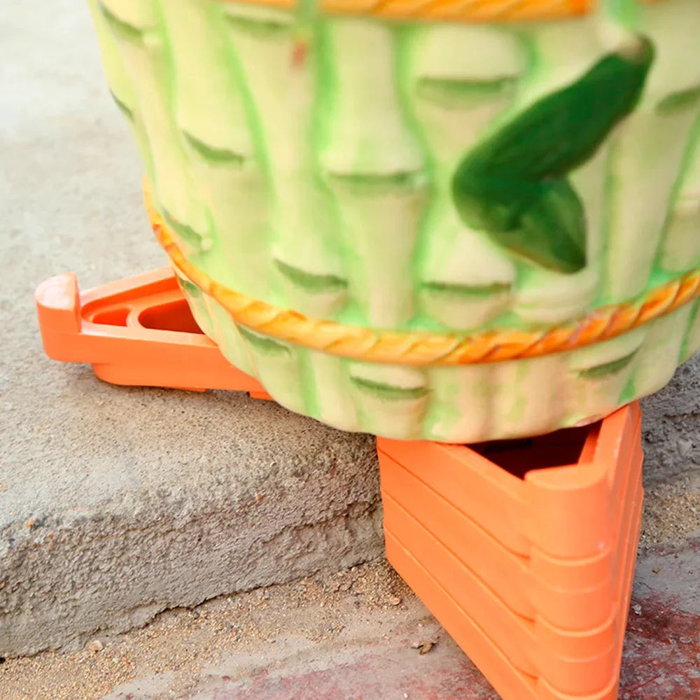 supports pot fleur noir orange clips modernes pots fleur fixations