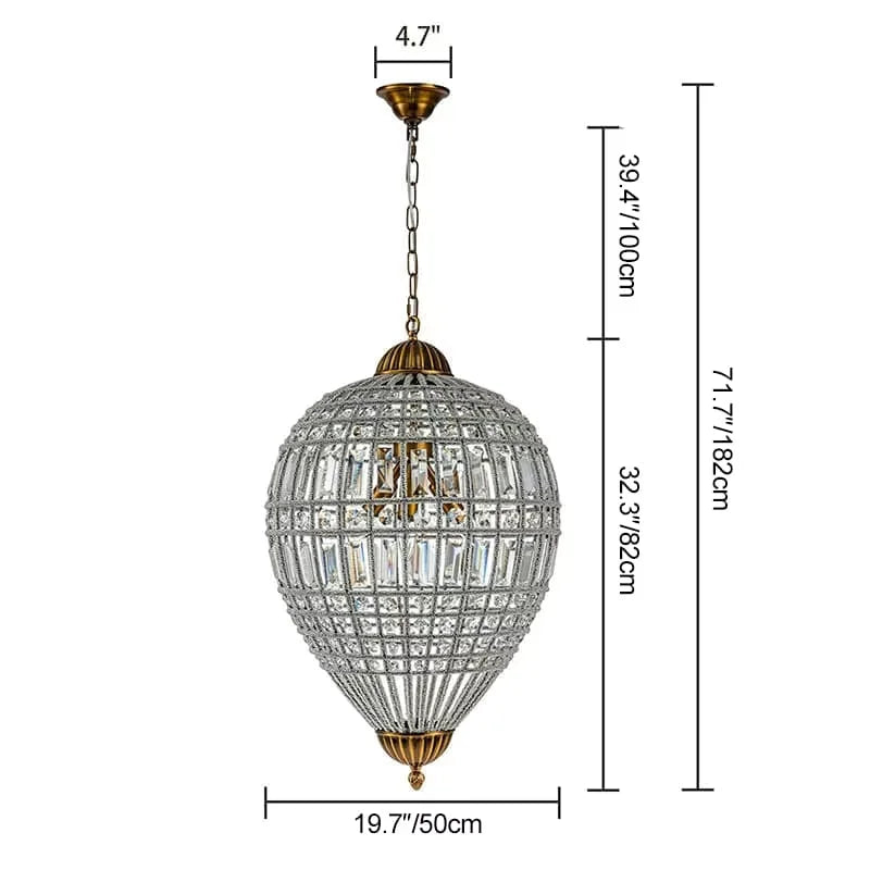 Suspension lumineuse cristal doré classique transparente salon chambre d'hôtel LED 2000 82000 lumens