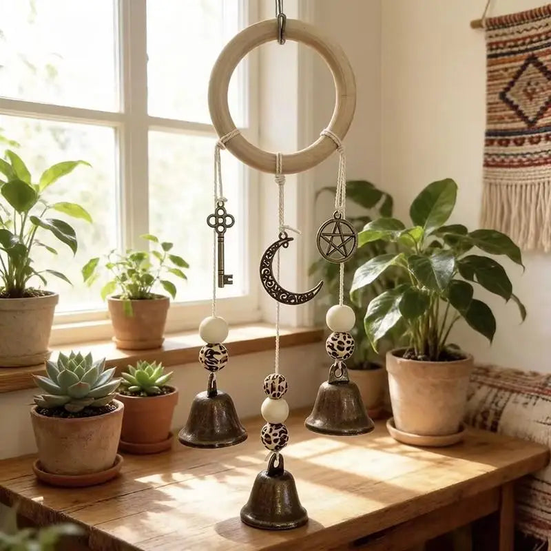 mobile sonore boho cloches marron blanc annuaire central decoration murale chambre salon