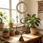 mobile sonore boho cloches marron blanc annuaire central decoration murale chambre salon