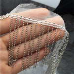 ruban franges métal noir blanc dentelle maille fine décoration élégante partie moderne 6cm large