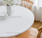 nappe table imperméable polyester blanc diamètre 120cm moderne adhésive ajustée intérieur extérieur