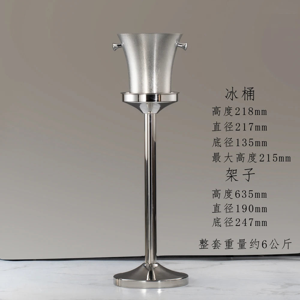 seau glace martelé support trépied métal argent doré vin champagne bar