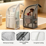 organisateur voyage toile maille eva imperméable cordon serrage brosse dents rasoir crèmes bouteille parfum
