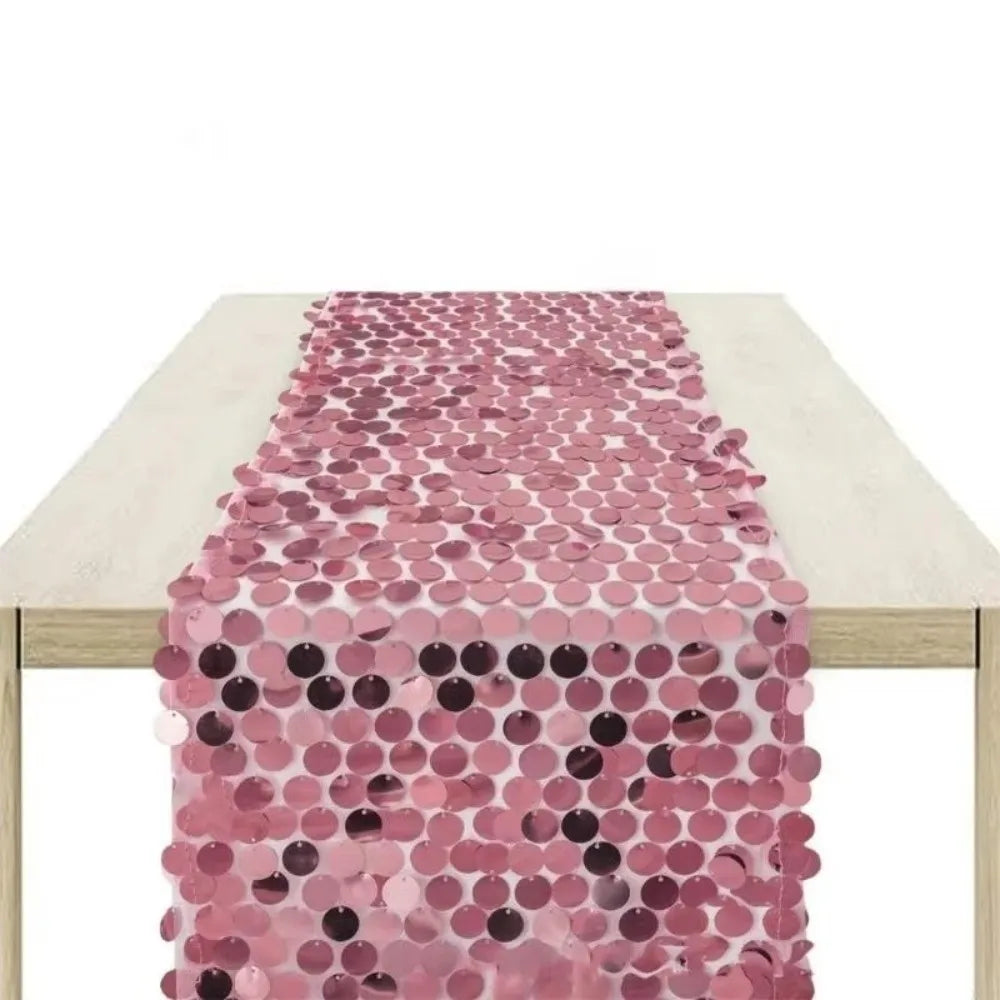 ruban table argent violet blanc rose or circulaires brillants décoratif festif opacité 30x274cm