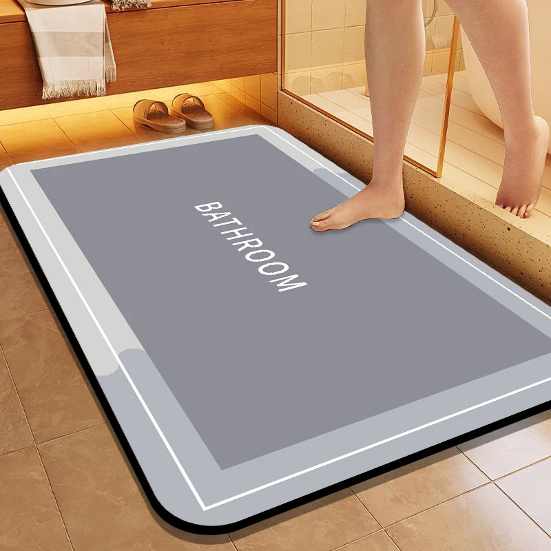 tapis bain bleu gris moderne minimaliste texture simple adhésif salle bain