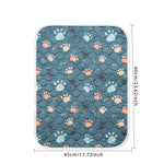 tapis absorbant imperméable chien chat motif pattes coeur lavable antidérapant intérieur moderne bleu