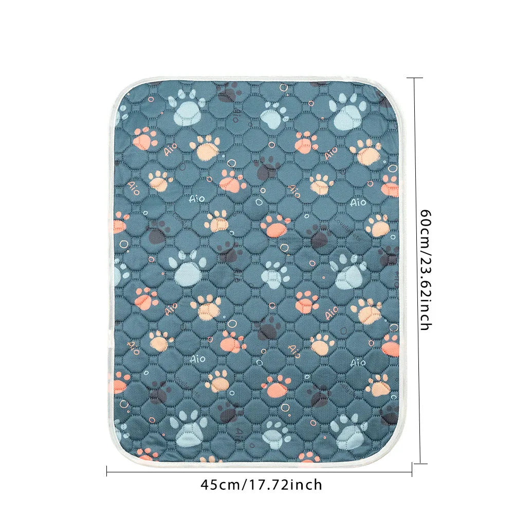 tapis absorbant imperméable chien chat motif pattes coeur lavable antidérapant intérieur moderne bleu