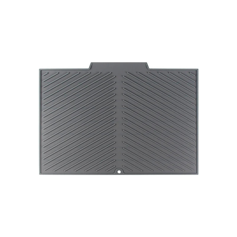 tapis cuisine moderne gris vert rayures diagonales drainage anti dérapant haute température resistant