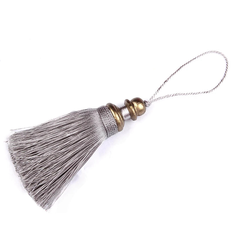 pompons rideaux noir beige doré argent bleu marine classiques tissés opaques 21cm 8cm
