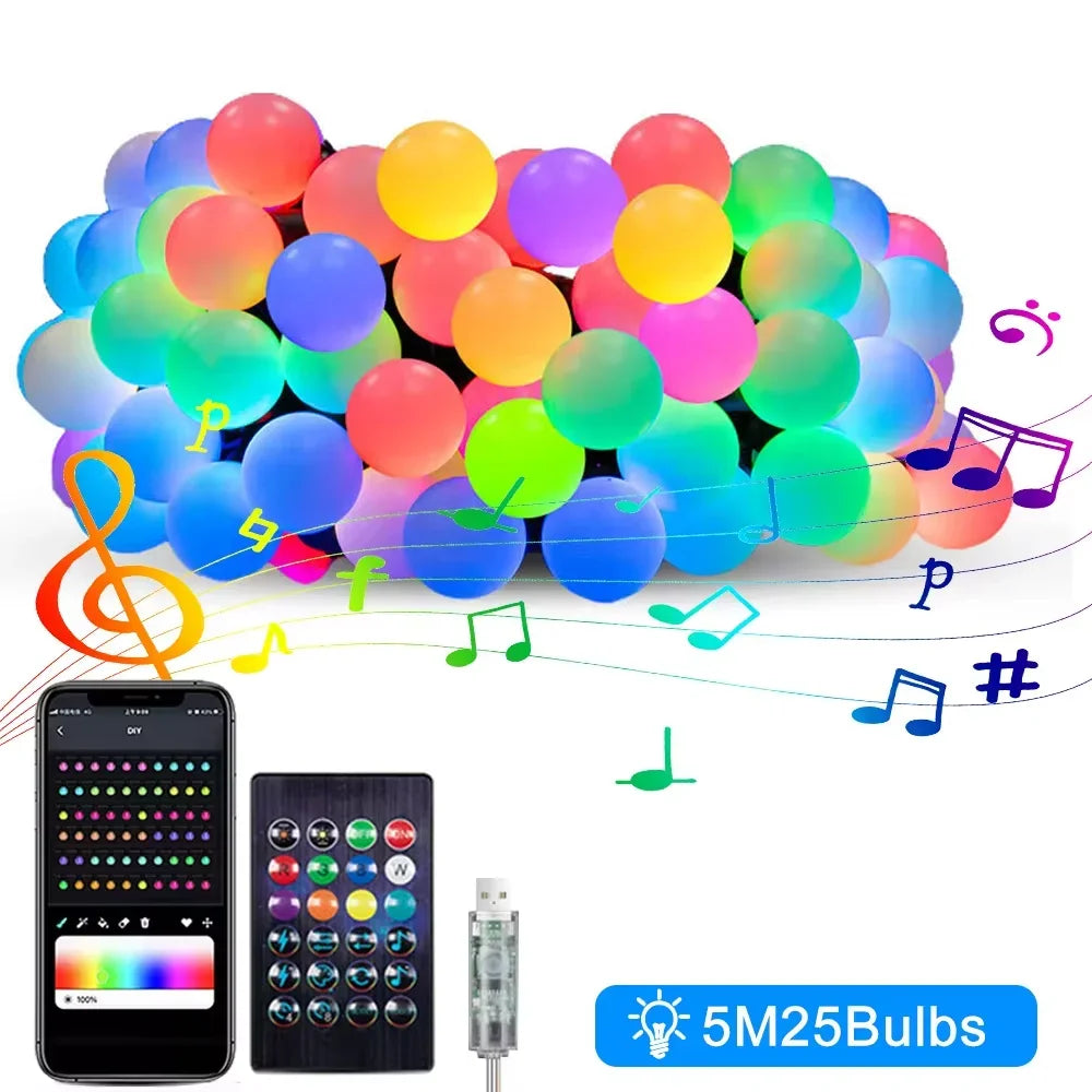 guirlande lumineuse led multicolore 10m 50 ampoules 5v ip44 moderne télécommande usb