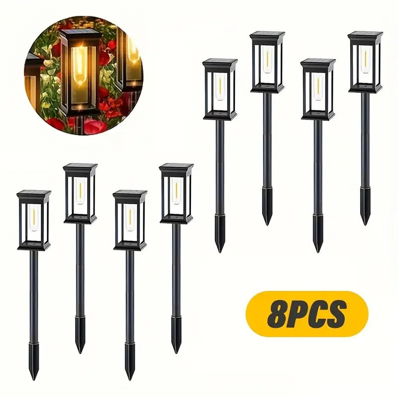 lumière solaire jardin auto allumage 6v transparente moderne noire piquetextérieur