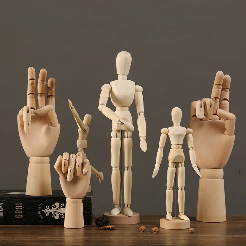 mannequins articulés bois naturel clair classique minimaliste pieds mains tringles