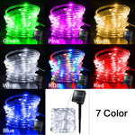 guirlande lumineuse solaire extérieure étanche led jardin terrasse décoration Noël arbre pelouse moderne transparente