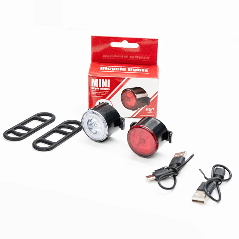 lampes vélo avant arrière led rechargeable usb noir blanc rouge moderne minimaliste