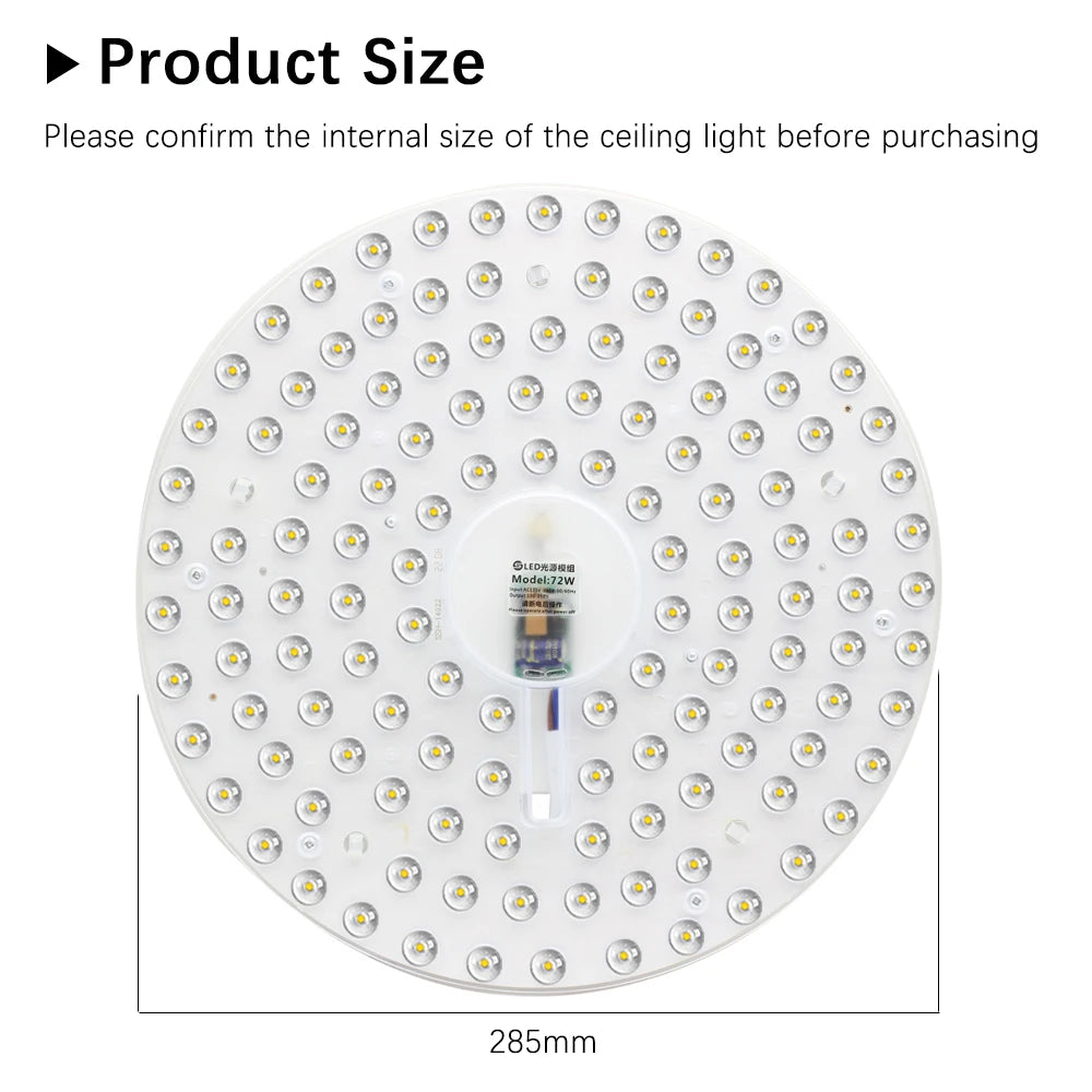 panneau led blanc moderne 285mm aimants télécommande câble alimentation 72w
