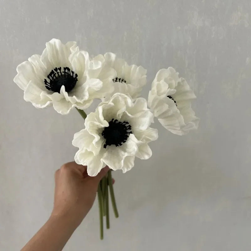 bouquet artificiel coquelicot vintage feuilles rouges noires intérieur extérieur mariage festiveDecorationintérieur