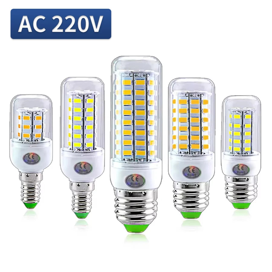 ampoules led e27 e14 36 56 72 diodes blanc vert grains maïs moderne transparent
