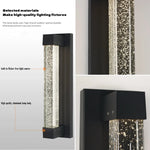 applique murale moderne noire transparente ip65 led éclairage extérieur balcon jardin