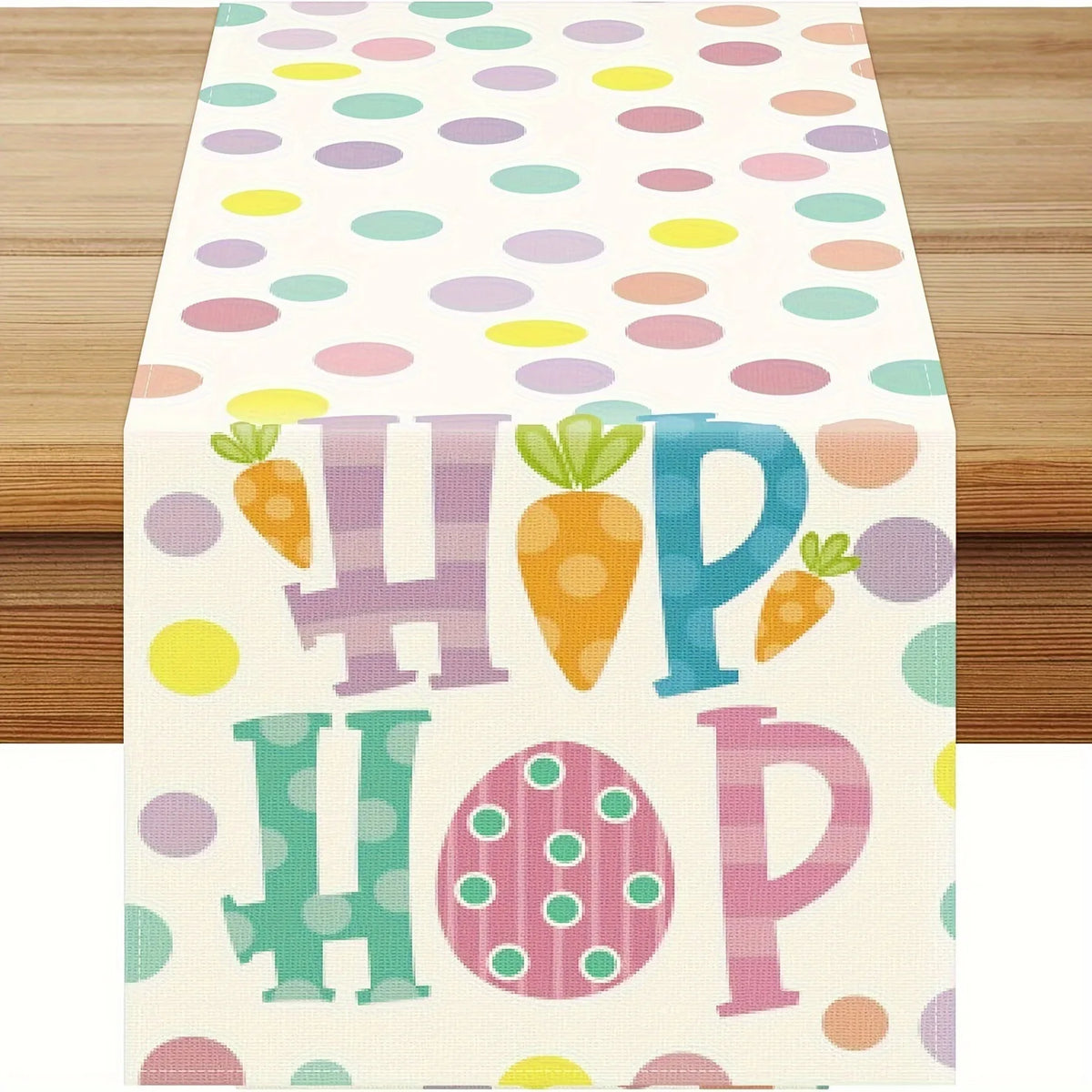 table pâques lapins fleurs happy easter multicolore rectangulaire festive imperméable polyester déco festive