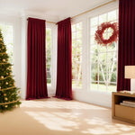 rideau rouge bordeaux solide moderne opacité fenêtre française salon polyester tat