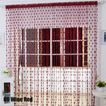 rideau chaine coeurs tissu translucide couleurs rouge beige moderne decoratif chambre coucher