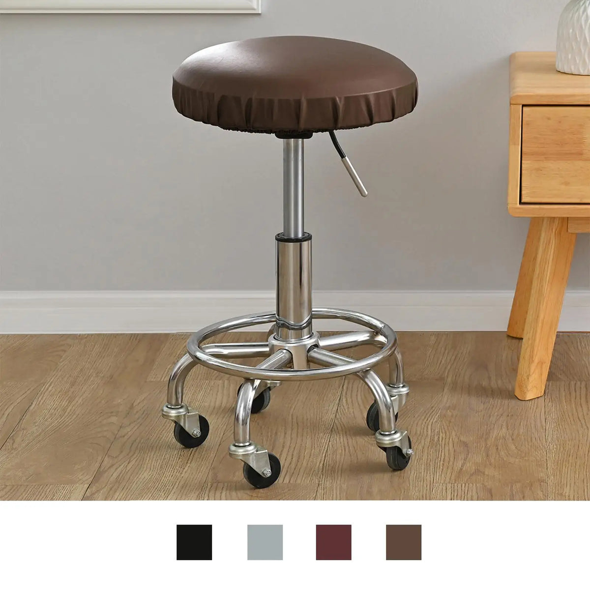 Housse de chaise de bar en cuir PU imperméable vue de dessus