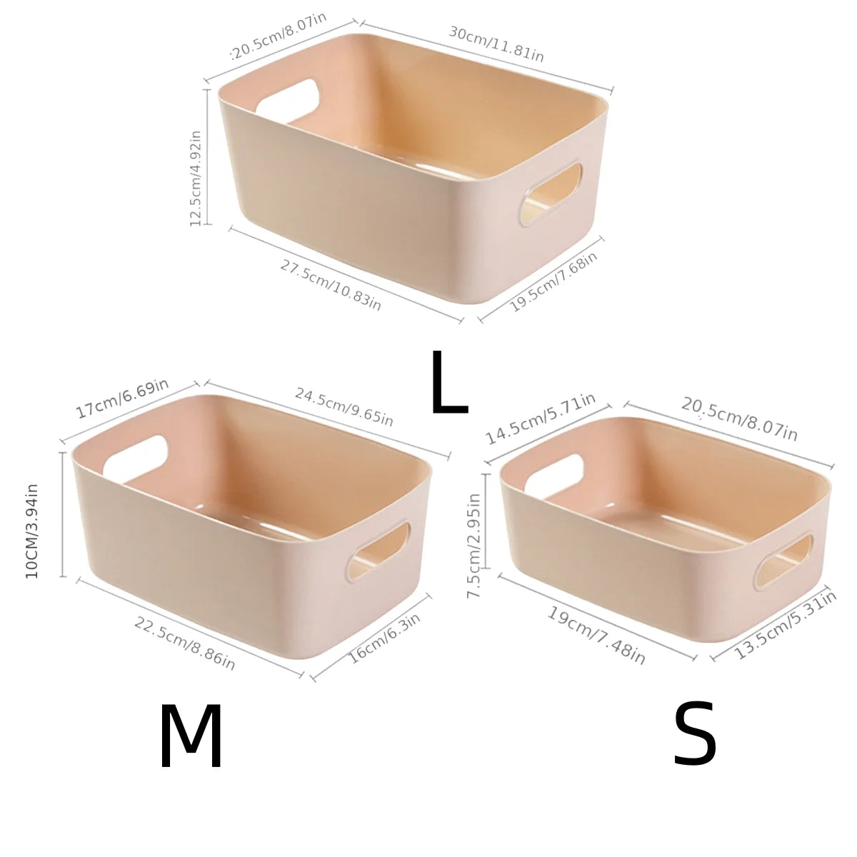 boîtes rangement blancs poignées réutilisables plastique pp modernes multifonctionnelles