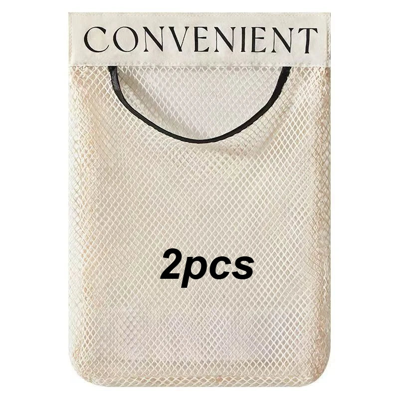 sacs rangement mesh réutilisables velcro blanc noir convenients semi transparents minimaliste