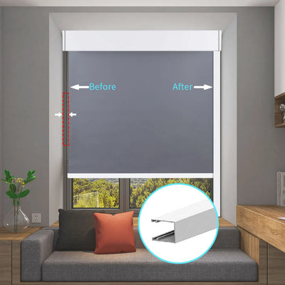 Rail latéral aluminium blanc pour store occultant sur fenêtre