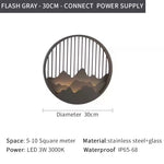 applique murale led noir doré contemporaine ip65 acier inoxydable minimaliste montagnes stylisees