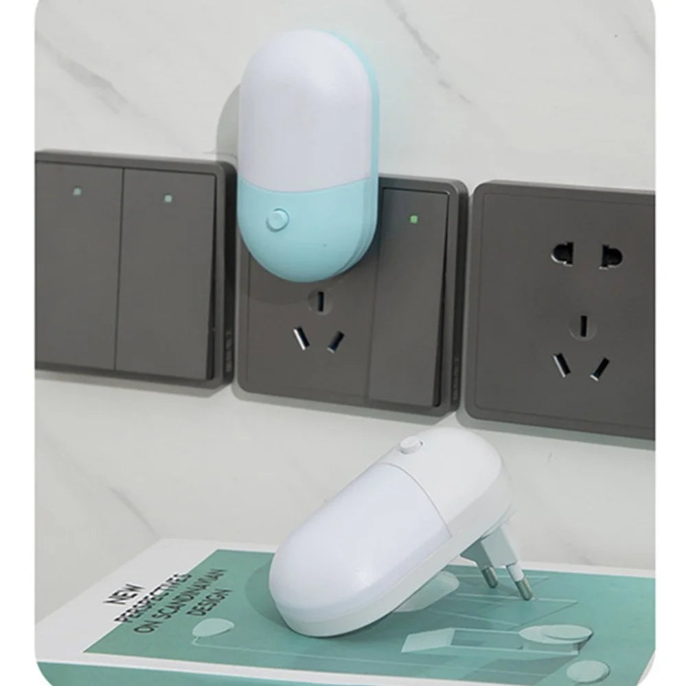 veilleuse led moderne blanc petite taille facile économie d’énergie lumière douce prise eu us