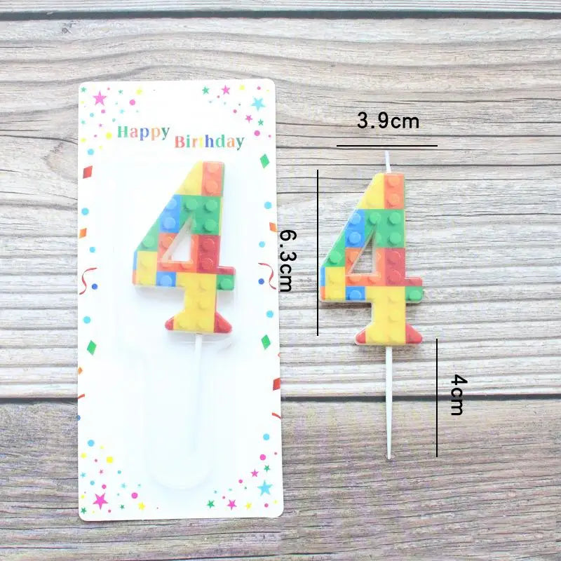 bougies anniversaire chiffres couleurs construction blocs decorative enfantine pique số đến