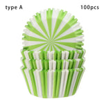 moules cupcakes plastique vert blanc rouge bleu rayures carreaux pois étoiles kiss 100 pièces