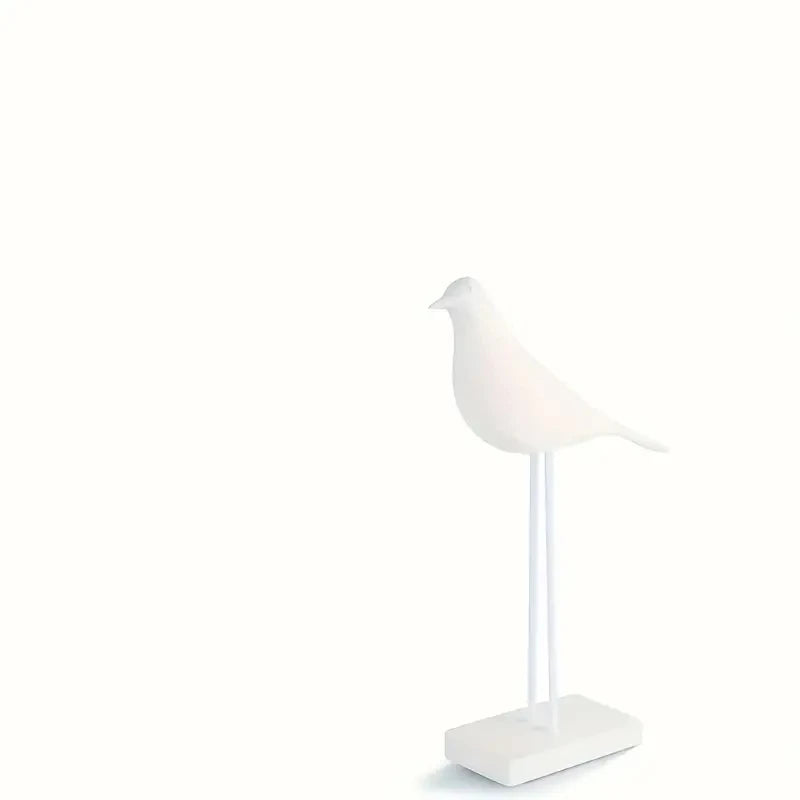 statue oiseau résine noir blanc minimaliste décoration intérieure animal compagnie moderne sculpture