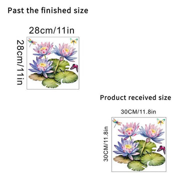 stickers decoratifs toilettes violet rose vert jaune fleurs lotus papillons peinture aquarelle salle bain