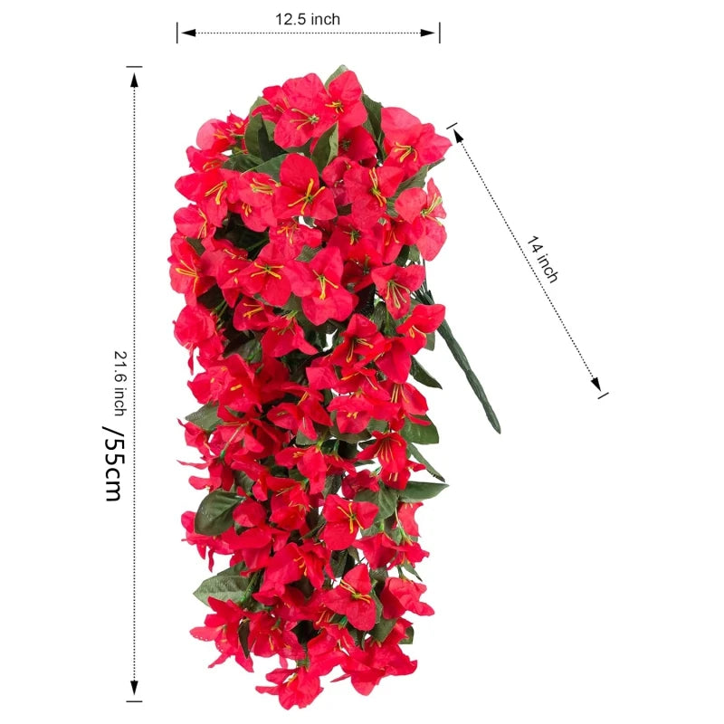 guirlande fleurs artificielles rouge blanche violettes feuilles vertes moderne décoration intérieure mariage anniversaire baby