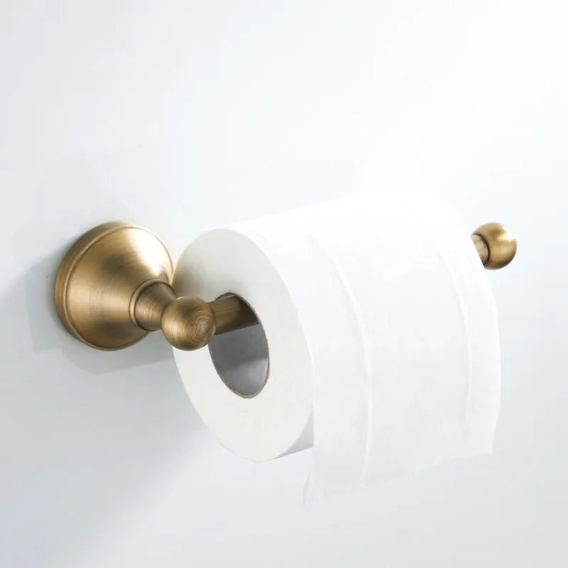 porte serviette bronze classique porte roll doré antique ensemble accessoires salle bain texture vieillie
