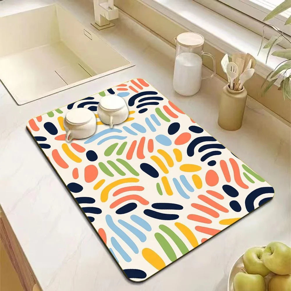 tapis cuisine gris antidérapant absorbant séchage rapide caoutchouc protection plan travail moderne