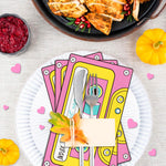 serviettes papier jetables vintage cassette audio rose vert anniversaire fête disco années 80 90