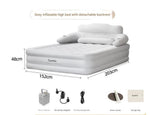 lit gonflable marron clair coussins tapis imperméables moderne confortable camping intérieur extérieur