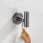 ensemble quincaillerie bain moderne porte serviettes porte rouleau papier toilette crochet mural gris métallisé