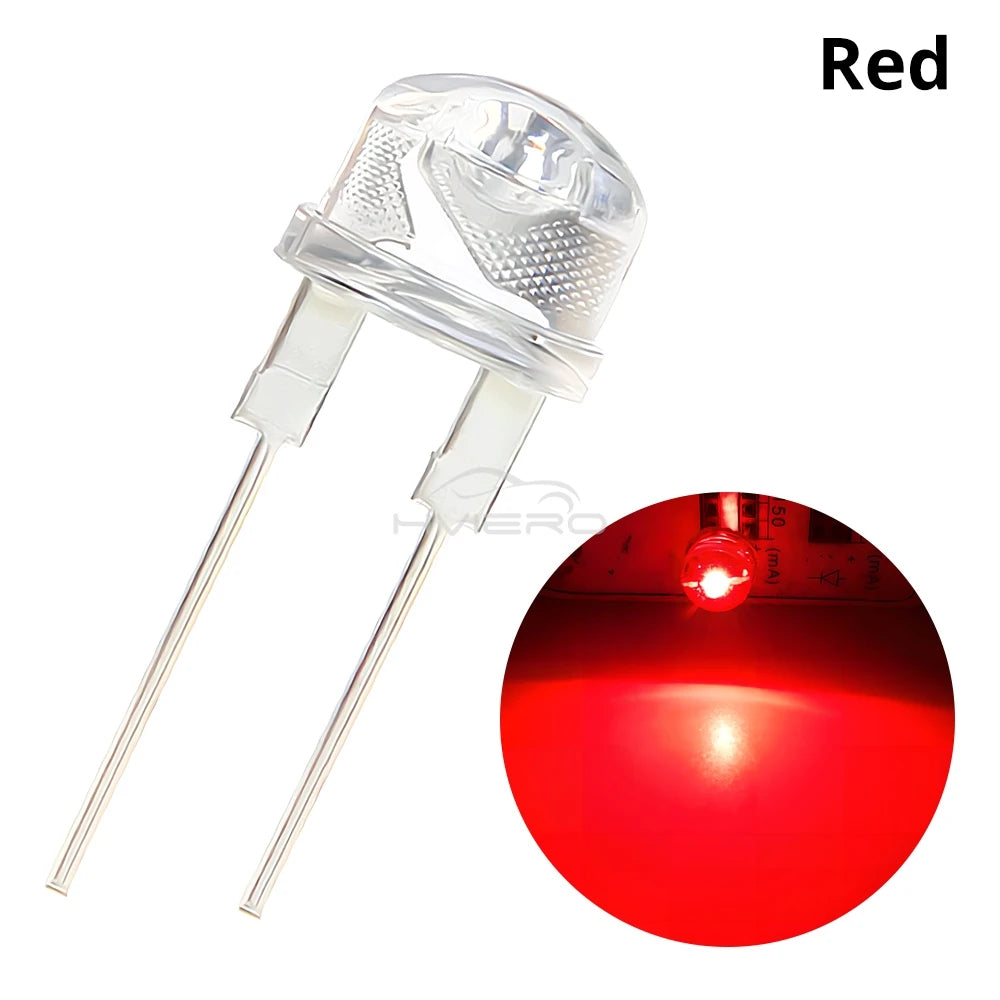 Diodes led 8mm bleu vert rouge blanc jaune ultra lumineuses lots grandes quantités