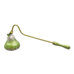 extingueur bougie chauffe plat or violet élégant artisanal tringle support métallique fleurs stylisées brillant