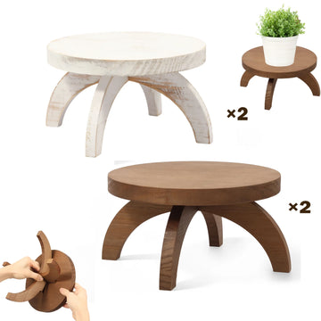 pieds étagère bois clair marron moderne rustique supports pots plantes assemblage facile deux pièces