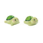 ornements miniature tortues résine vert jaune rayures cartoon coquilles galets feuilles lotus 14+